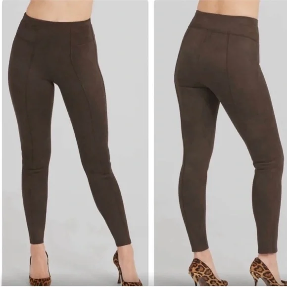 Spanx Faux Suede Leggings Women's Medium Chocolate Brown - Picture 9 of 9